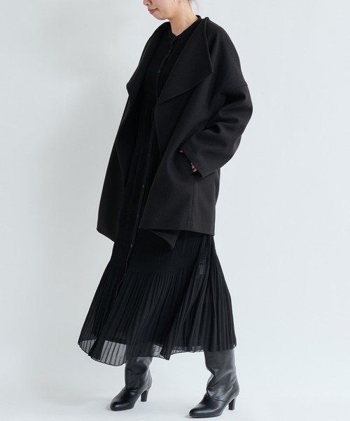 DouDou（ドゥドゥ）の「ハーフコート（その他アウター・レディース・ブラック/ベージュ/オフホワイト・FREE）」の7枚目の写真