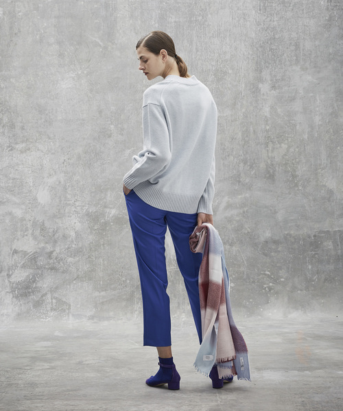 Drawer カシミヤ コットン 7G 天竺編み Vネック 長袖ニット セーター Drawer 7G天竺編み カシミヤコットン Vネック 長袖ニット セーター