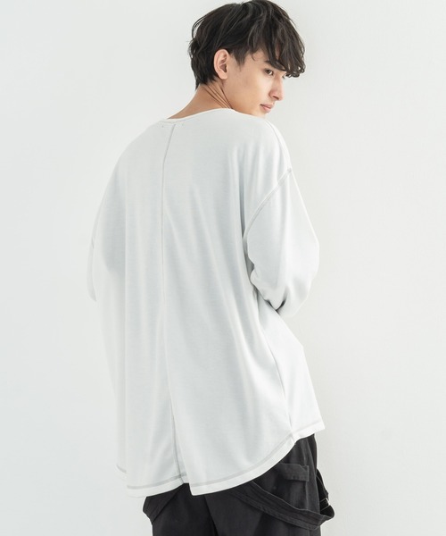 Rocky Monroe(ロッキーモンロー)の「ポンチ ステッチ配色 ビッグロンT(Tシャツ/カットソー・メンズ・ホワイト/ブラック/ブラウン/キャメル/チャコール・FREE)」の6枚目の写真