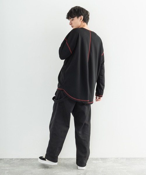 Rocky Monroe(ロッキーモンロー)の「ポンチ ステッチ配色 ビッグロンT(Tシャツ/カットソー・メンズ・ホワイト/ブラック/ブラウン/キャメル/チャコール・FREE)」の11枚目の写真
