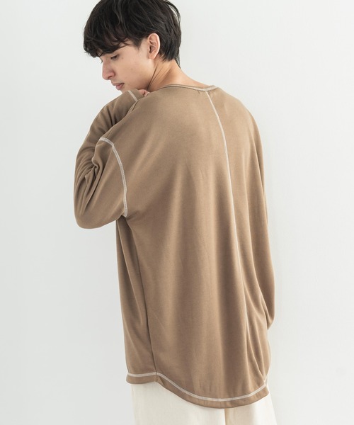 Rocky Monroe(ロッキーモンロー)の「ポンチ ステッチ配色 ビッグロンT(Tシャツ/カットソー・メンズ・ホワイト/ブラック/ブラウン/キャメル/チャコール・FREE)」の19枚目の写真