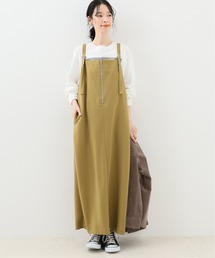 ファスナー付きサロペットスカート◆