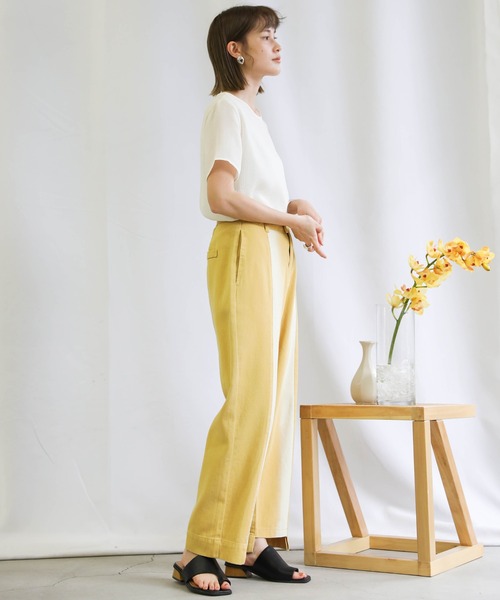 select MOCA(セレクトモカ)の「グラデーションデザインパンツ(デニムパンツ・レディース・ベージュ/イエロー・SMALL/MEDIUM)」の5枚目の写真