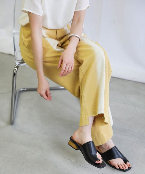 select MOCA(セレクトモカ)の「グラデーションデザインパンツ(デニムパンツ・レディース・ベージュ/イエロー・SMALL/MEDIUM)」の9枚目の写真