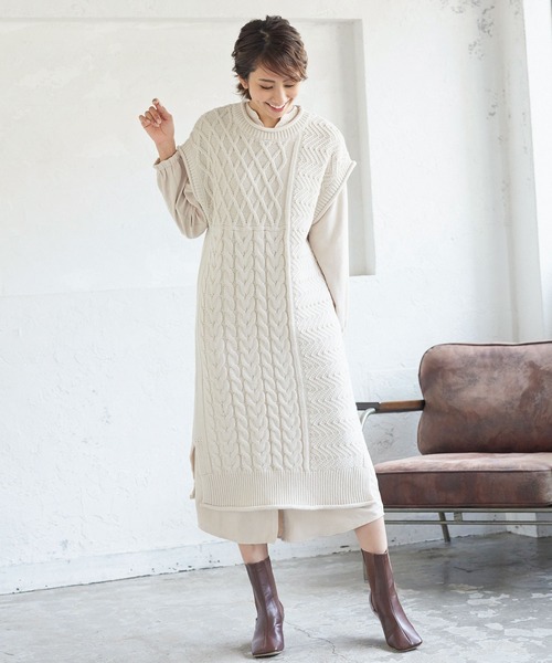 編地切替ロングニットベスト ベスト Kobe Lettuce コウベレタス のファッション通販 Zozotown