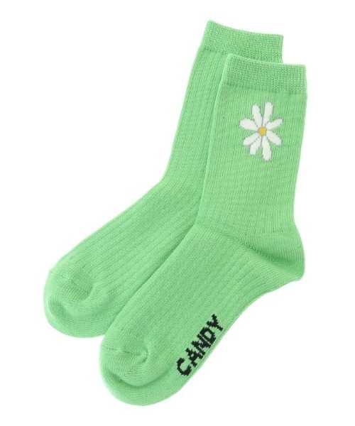 Candy Stripper(キャンディストリッパー)の「DAISY RIB SOCKS(ソックス/靴下・レディース・ブラック/グリーン/ピンク・FREE)」の2枚目の写真