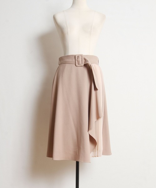 tocco closet(トッコ クローゼット)の「ベルト付きラッフルフリル×プリーツ切り替え配色スカート(スカート・レディース・ピンクベージュ/ブラウン/グレー系その他・M)」の20枚目の写真