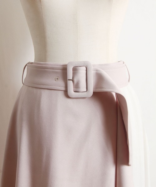 tocco closet(トッコ クローゼット)の「ベルト付きラッフルフリル×プリーツ切り替え配色スカート(スカート・レディース・ピンクベージュ/ブラウン/グレー系その他・M)」の21枚目の写真