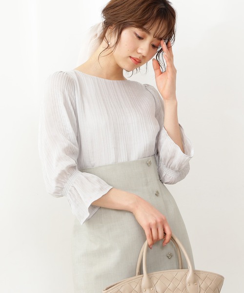 PROPORTION BODY DRESSING - ランダムプリーツキャンディースリーブブラウス PROPORTION BODY DRESSING（プロポーションボディドレッシング