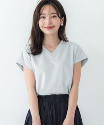 \新色登場/フレンチスリーブVネックTシャツ COTTON from the US