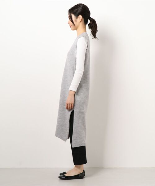 BLUEEAST(ブルーイースト)の「ロングニットベスト(ベスト・レディース・アイボリー/ブラック/グレー・MEDIUM)」の5枚目の写真