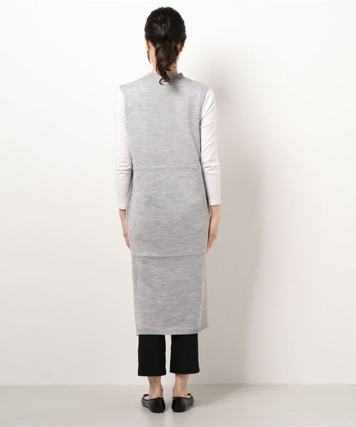 BLUEEAST(ブルーイースト)の「ロングニットベスト(ベスト・レディース・アイボリー/ブラック/グレー・MEDIUM)」の4枚目の写真