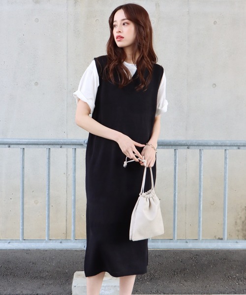 BLUEEAST(ブルーイースト)の「ロングニットベスト(ベスト・レディース・アイボリー/ブラック/グレー・MEDIUM)」の2枚目の写真