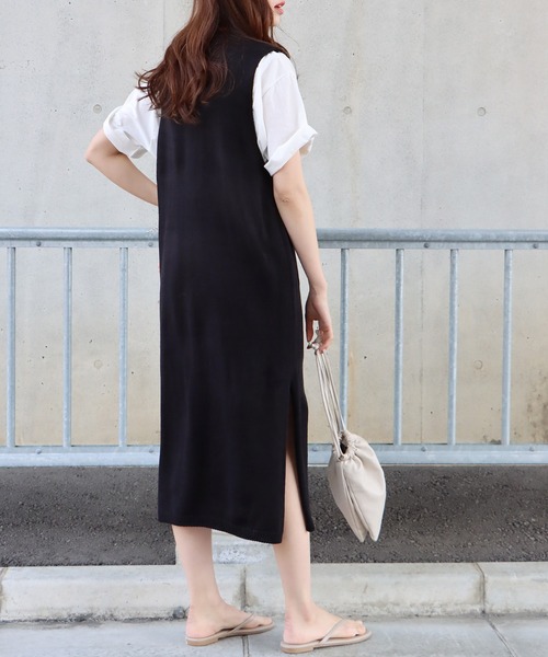 BLUEEAST(ブルーイースト)の「ロングニットベスト(ベスト・レディース・アイボリー/ブラック/グレー・MEDIUM)」の13枚目の写真