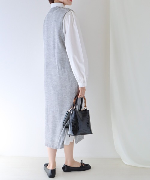 BLUEEAST(ブルーイースト)の「ロングニットベスト(ベスト・レディース・アイボリー/ブラック/グレー・MEDIUM)」の18枚目の写真