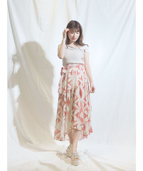 MERCURYDUO（マーキュリーデュオ）の「アシメネックオフショルリブニット（ニット/セーター・レディース・ブラウン/オフホワイト/ピンク/ミント・FREE）」の8枚目の写真