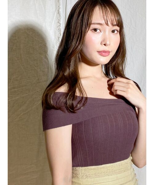 MERCURYDUO（マーキュリーデュオ）の「アシメネックオフショルリブニット（ニット/セーター・レディース・ブラウン/オフホワイト/ピンク/ミント・FREE）」の19枚目の写真