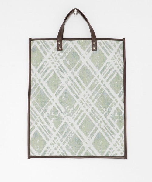 KBF+(ケービーエフプラス)の「KBF+ BIGジャガードBAG∴(トートバッグ・レディース・グリーン/マスタード・ONE)」の3枚目の写真