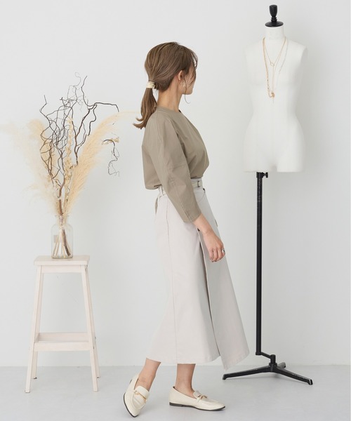 kicuri(キクリ)の「【低身長向けXSサイズ有】コットン100/コクーンスリーブステッチブラウス(シャツ/ブラウス・レディース・モカ/オフホワイト・SMALL/X-SMALL)」の22枚目の写真