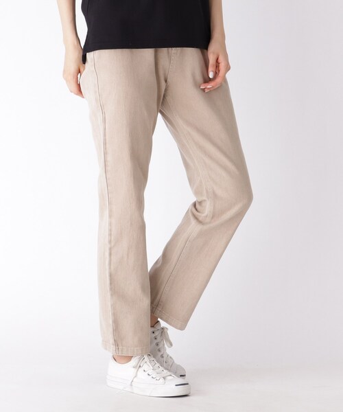 洗い加工ツイルワイドパンツ デニムパンツ Basecontrol ベースコントロール のファッション デニムパンツ パンツ Web限定