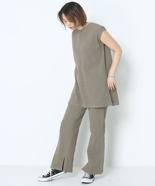 Sig FREAK'S STORE（シグフリークスストア）の「ワッフルパンツセットアップ（その他パンツ・レディース・ダークブラウン/グレー・ﾌﾘ-）」の3枚目の写真