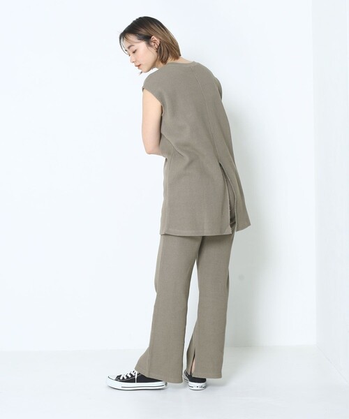 Sig FREAK'S STORE（シグフリークスストア）の「ワッフルパンツセットアップ（その他パンツ・レディース・ダークブラウン/グレー・ﾌﾘ-）」の5枚目の写真