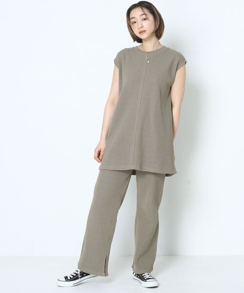 Sig FREAK'S STORE（シグフリークスストア）の「ワッフルパンツセットアップ（その他パンツ・レディース・ダークブラウン/グレー・ﾌﾘ-）」の7枚目の写真