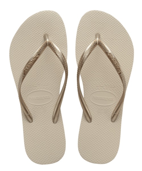 havaianas（ハワイアナス）の「havaianas (ハワイアナス) / Slim サンダル ラバービーチサンダル（サンダル・レディース・ブラック/ゴールド系その他2/ピンク系その他/ゴールド系その他/ホワイト/ネイビー/パープル系その他/ピンク系その他2/グリーン系その他/グレー/ゴールド/その他/ベージュ/その他2/ブルー系その他/イエロー系その他/グリーン系その他2/ピンク系その他3/ライラック/オリーブ/ピンク系その他4・23/24.5/25.5/22）」の4枚目の写真