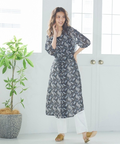 LIPSTAR（リップスター）の「シアーペイズリー柄ワンピース（ワンピース・レディース・ブラック系その他/アイボリー・M）」の13枚目の写真