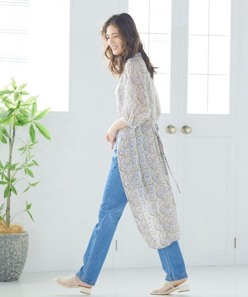 LIPSTAR（リップスター）の「シアーペイズリー柄ワンピース（ワンピース・レディース・ブラック系その他/アイボリー・M）」の5枚目の写真