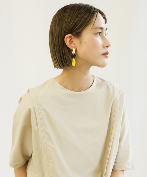 select MOCA（セレクトモカ）の「2021 SS ニュアンスドロップピアス（ピアス（両耳用）・レディース・イエロー/アイボリー・FREE）」の9枚目の写真