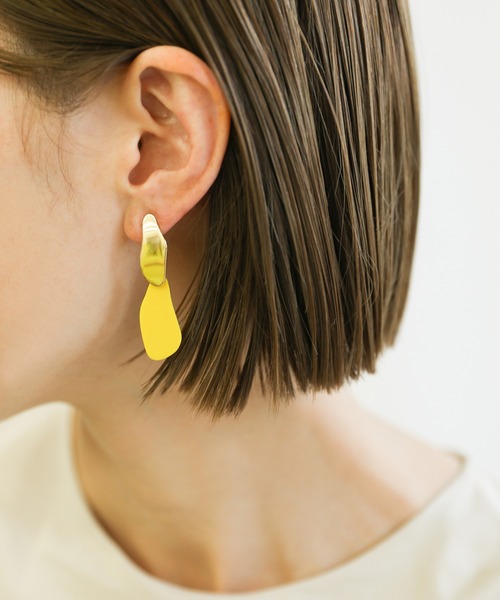 select MOCA（セレクトモカ）の「2021 SS ニュアンスドロップピアス（ピアス（両耳用）・レディース・イエロー/アイボリー・FREE）」の8枚目の写真