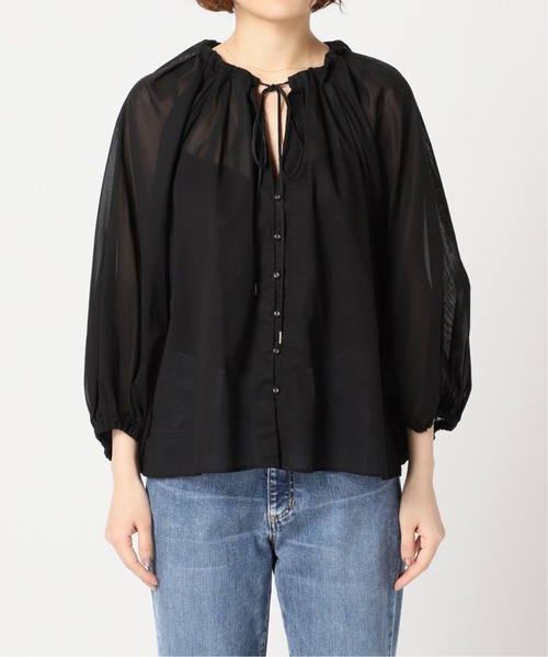 IENA - 新品未使用タグ付 IENA LA BOUCLE  ボリューム袖ブラウス セール】IENA LA BOUCLE 綿ボイル ボリュームブラウス◇（シャツ