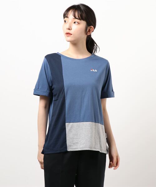 BELLUNA PLUS（ベルーナ）の「ＦＩＬＡ　切替デザインＴシャツ（Tシャツ/カットソー・レディース・ピンク/ブルー/チャコール・MEDIUM/LARGE/X-LARGE）」の12枚目の写真