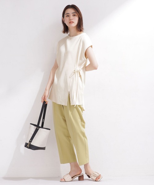 NANO universe（ナノユニバース）の「リブカットパンツセットアップ ノースリーブ（つなぎ/オールインワン・レディース・グリーン/オフホワイト/グレー系その他4・36/38）」の12枚目の写真