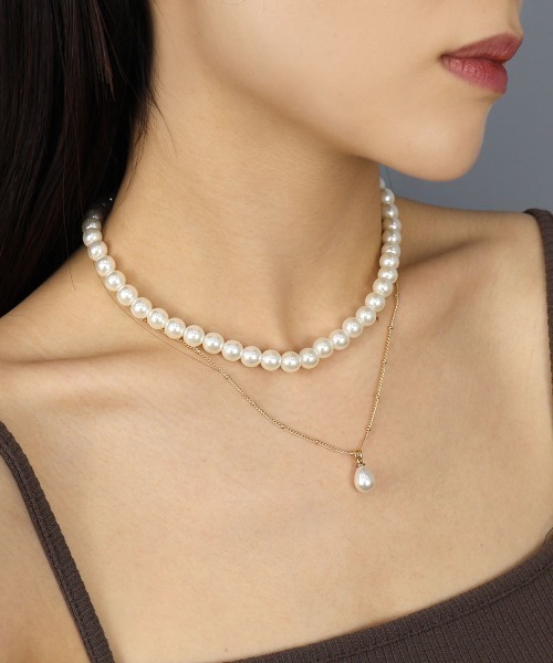 CEMONEMO（セモネモ）の「2連パールネックレス / ネックレス 2セット（ネックレス・レディース・シルバー/ゴールド・FREE）」の2枚目の写真