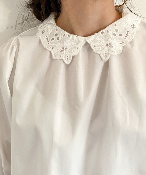 ottilie（オティーリエ）の「レース襟ブラウス（シャツ/ブラウス・レディース・オフホワイト/ブラック・FREE）」の9枚目の写真