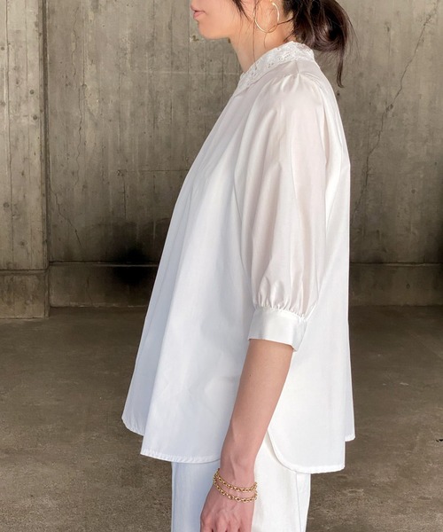 ottilie（オティーリエ）の「レース襟ブラウス（シャツ/ブラウス・レディース・オフホワイト/ブラック・FREE）」の6枚目の写真