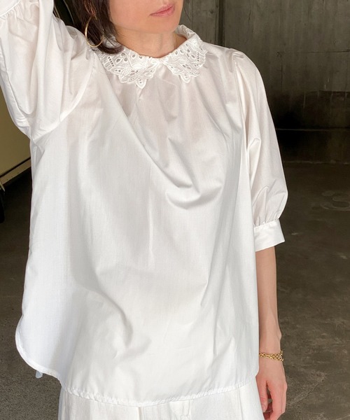 ottilie（オティーリエ）の「レース襟ブラウス（シャツ/ブラウス・レディース・オフホワイト/ブラック・FREE）」の7枚目の写真