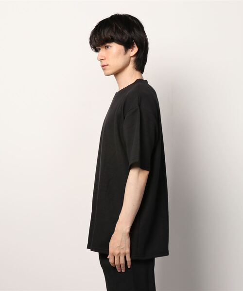 SITRY(シトリー)の「moss stitch double face BIG T/鹿の子編み Wフェイス ビッグTシャツ(Tシャツ/カットソー・メンズ・ホワイト/ブラック/ネイビー・M/L)」の4枚目の写真