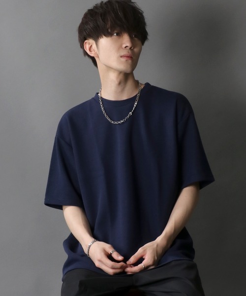 SITRY(シトリー)の「moss stitch double face BIG T/鹿の子編み Wフェイス ビッグTシャツ(Tシャツ/カットソー・メンズ・ホワイト/ブラック/ネイビー・M/L)」の20枚目の写真