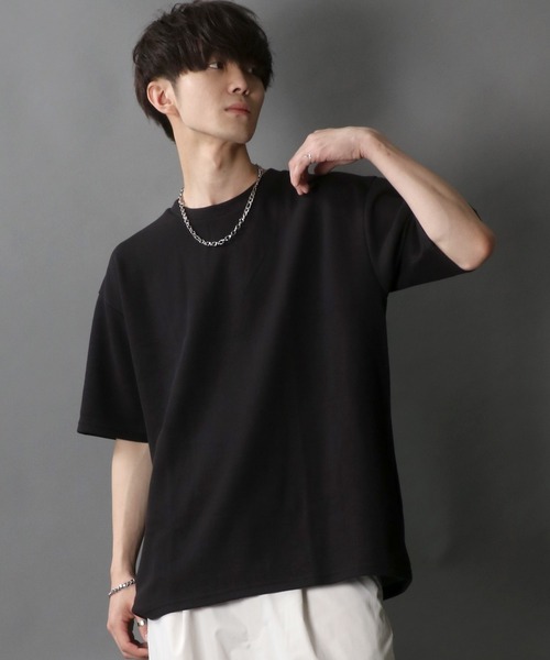 SITRY(シトリー)の「moss stitch double face BIG T/鹿の子編み Wフェイス ビッグTシャツ(Tシャツ/カットソー・メンズ・ホワイト/ブラック/ネイビー・M/L)」の16枚目の写真