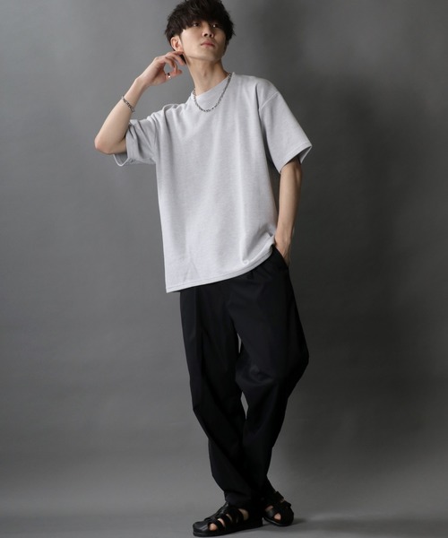 SITRY(シトリー)の「moss stitch double face BIG T/鹿の子編み Wフェイス ビッグTシャツ(Tシャツ/カットソー・メンズ・ホワイト/ブラック/ネイビー・M/L)」の21枚目の写真