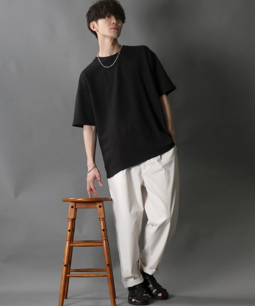 SITRY(シトリー)の「moss stitch double face BIG T/鹿の子編み Wフェイス ビッグTシャツ(Tシャツ/カットソー・メンズ・ホワイト/ブラック/ネイビー・M/L)」の12枚目の写真