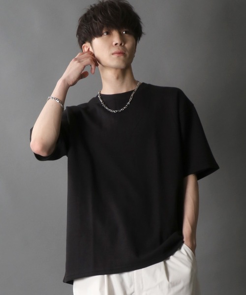SITRY(シトリー)の「moss stitch double face BIG T/鹿の子編み Wフェイス ビッグTシャツ(Tシャツ/カットソー・メンズ・ホワイト/ブラック/ネイビー・M/L)」の17枚目の写真
