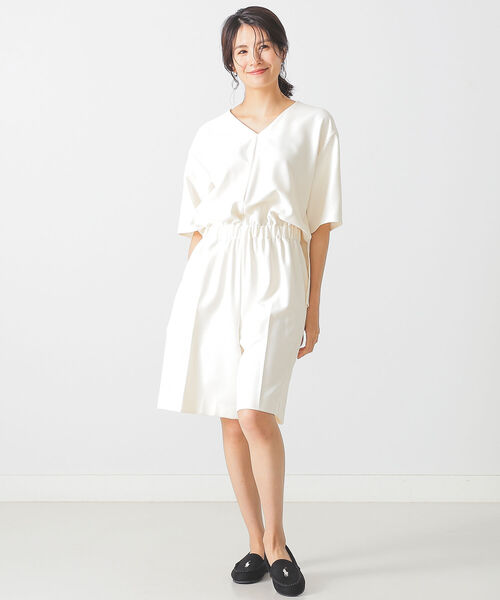 BEAMS LIGHTS（ビームスライツ）の「BEAMS LIGHTS / ハーフパンツ オールインワン（つなぎ/オールインワン・レディース・ホワイト系その他5/オリーブ・ONE SIZE）」の5枚目の写真