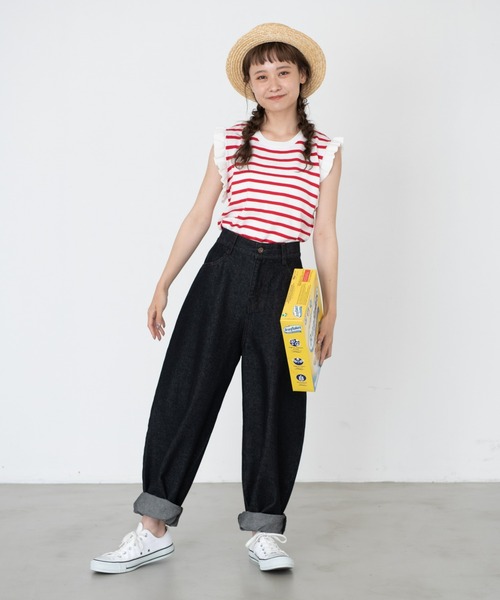 MERLOT（メルロー）の「ステッチバルーンデニムパンツ（デニムパンツ・レディース・ブラック/ブルー・FREE）」の13枚目の写真