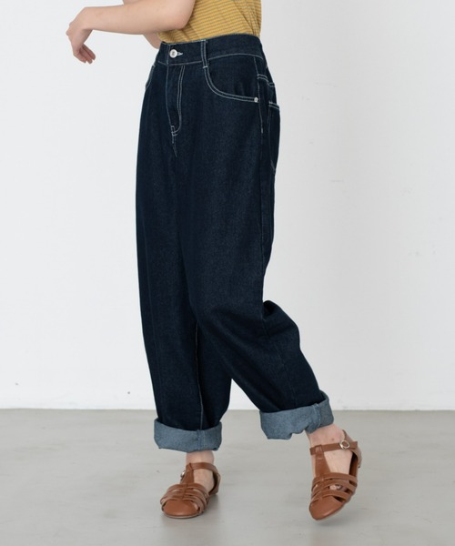 MERLOT（メルロー）の「ステッチバルーンデニムパンツ（デニムパンツ・レディース・ブラック/ブルー・FREE）」の21枚目の写真