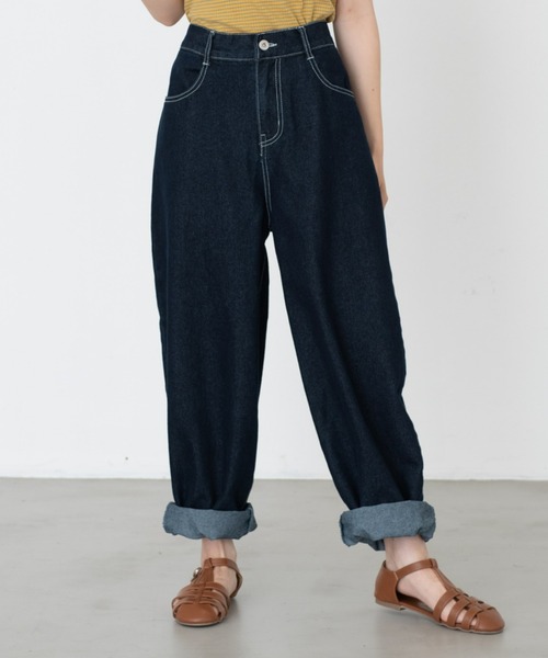 MERLOT（メルロー）の「ステッチバルーンデニムパンツ（デニムパンツ・レディース・ブラック/ブルー・FREE）」の20枚目の写真