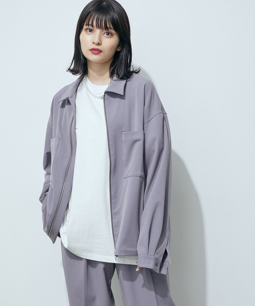 JUNRED（ジュンレッド）の「テクスチャーTRビッグジップブルゾン（ブルゾン・メンズ・ブラック/ライトグレー/ベージュ・S/M/L）」の3枚目の写真